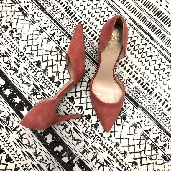 Vince Camuto Pink Suede Heels - Picture 1 of 6